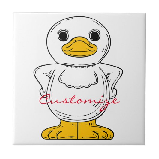 Little White Duck Standing Thunder_Cove Tegeltje (Voorkant)
