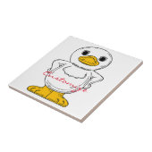 Little White Duck Standing Thunder_Cove Tegeltje (Zijkant)