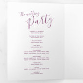 Little white hartscript mulberry white bruiloft drieluik programma (Binnenzijde eerst)