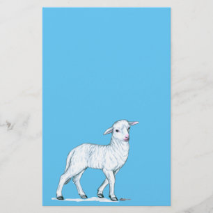 Little White Lamb Briefpapier