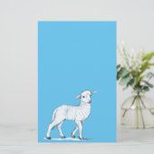 Little White Lamb Briefpapier (Staand voorkant)