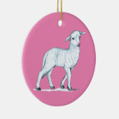 Little White Lamb Keramisch Ornament (Rechts)