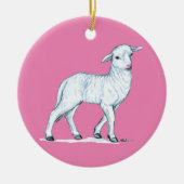Little White Lamb Keramisch Ornament (Voorkant)