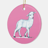 Little White Lamb Keramisch Ornament (Links)