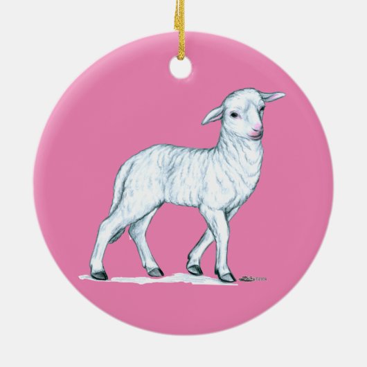 Little White Lamb Keramisch Ornament (Achterkant)