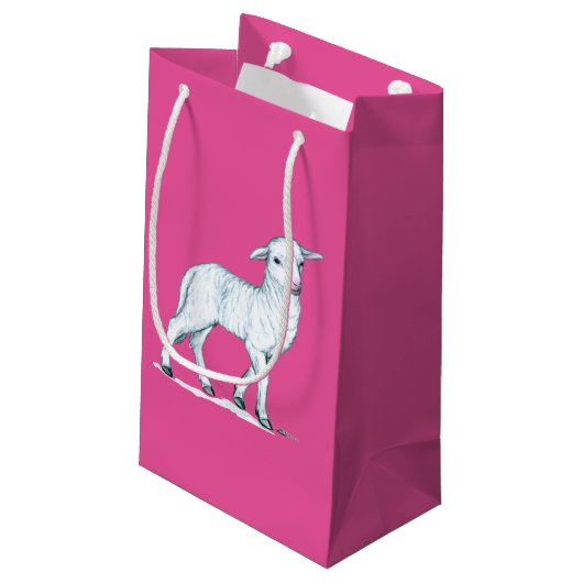 Little White Lamb Klein Cadeauzakje (Achterkant Gekanteld)