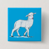 Little White Lamb Vierkante Button 5,1 Cm (Voorkant)