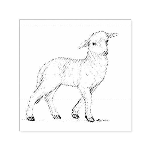 Little White Lamb Zelfinktende Stempel (Design)
