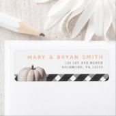 Little White Pumpkin en Buffalo Check Herfst Theme Etiket (Insitu)