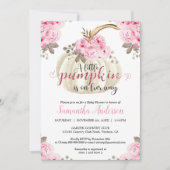 Little White Pumpkin Pink Floral Girl Baby shower Kaart (Voorkant)