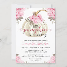 Little White Pumpkin Pink Floral Girl Baby shower