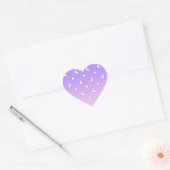 Little White Stars en Moons Pattern Hart Sticker (Envelop)