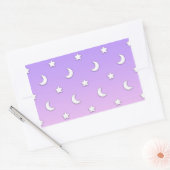 Little White Stars en Moons Pattern Rechthoekige Sticker (Envelop)