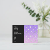 Little White Stars en Moons Pattern Visitekaartje (Staand voorkant)