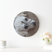 Little White Teacup Poodle Dog Grote Klok (Huis)