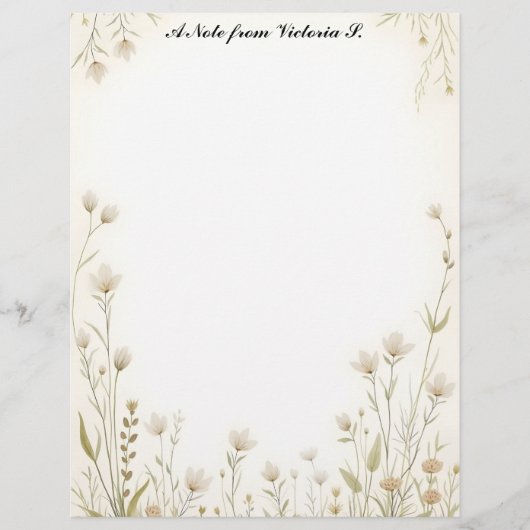 Little White Wildflowers Country Briefhoofd (Voorkant)