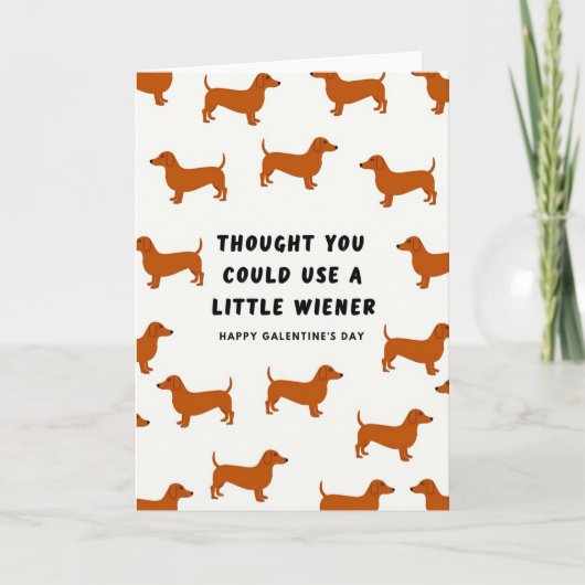 Little Wiener Dog Galentines Card Kaart (Voorkant)