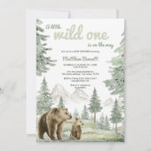 Little Wild baby beer Forest Showuitnodiging Kaart (Voorkant)