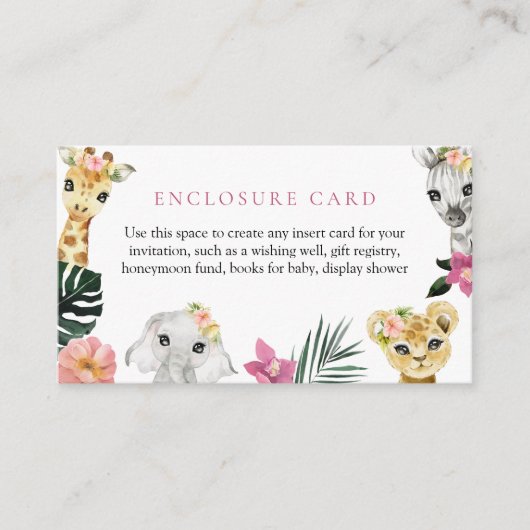 Little Wild Een Oerwoud Baby shower Behuizing Kaar Informatiekaartje (Voorkant)