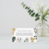 Little Wild Een Oerwoud Baby shower Behuizing Kaar Informatiekaartje (Staand voorkant)