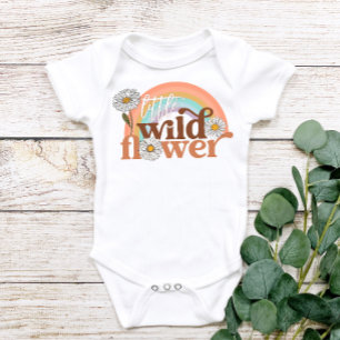 Little Wild Flower Retro Groovy Boho Baby Romper