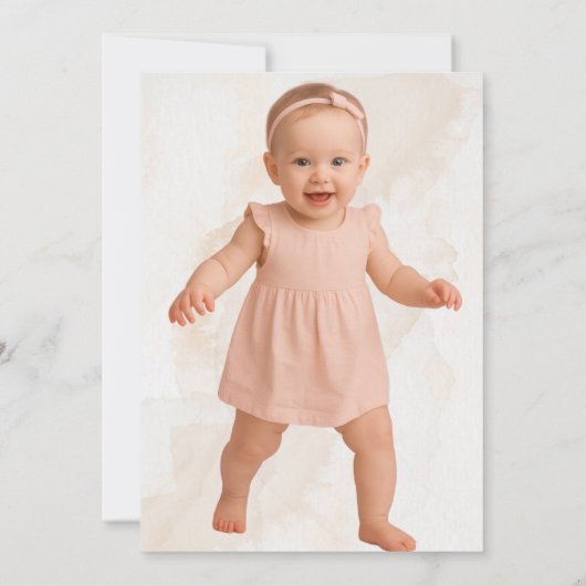 Little Wild Forest Mushroom Foto Eerste Verjaardag Kaart (Achterkant)