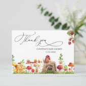 Little Wild Mushroom Baby shower Dank u Kaart (Staand voorkant)
