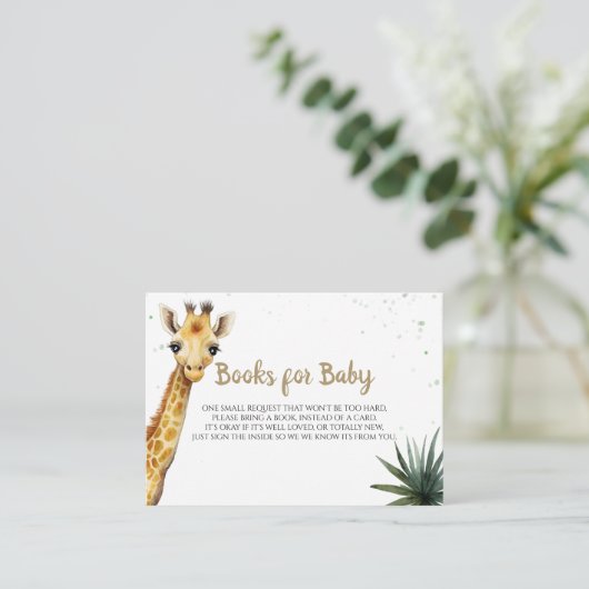 Little Wild One Baby Giraffe Safari Shower Informatiekaartje (Staand voorkant)