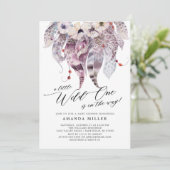 Little Wild One Baby shower Invitation Kaart (Staand voorkant)
