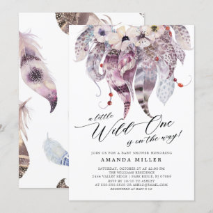 Little Wild One Baby shower Invitation Kaart