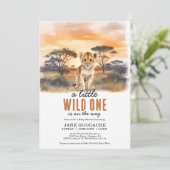 Little Wild One Baby shower Kaart (Staand voorkant)