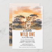 Little Wild One Baby shower Kaart (Voorkant / Achterkant)