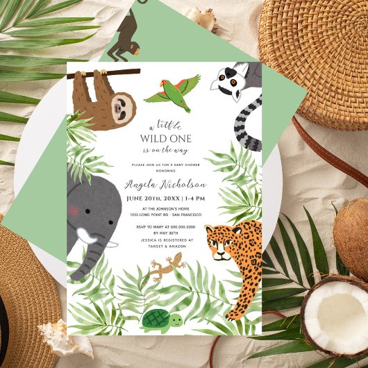 Little Wild One Baby shower Schattigee Oerwouden Kaart