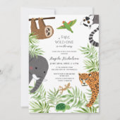 Little Wild One Baby shower Schattigee Oerwouden Kaart (Voorkant)