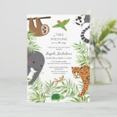 Little Wild One Baby shower Schattigee Oerwouden Kaart (Staand voorkant)
