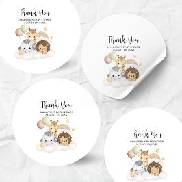 Little Wild One Cute Baby Shower Round Ronde Sticker
