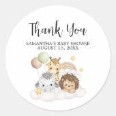 Little Wild One Cute Baby Shower Round Ronde Sticker (Voorkant)