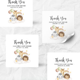 Little Wild One Cute Baby Shower Square Vierkante Sticker