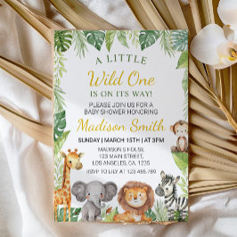 Little Wild One Dieren Baby shower Invitation Kaart