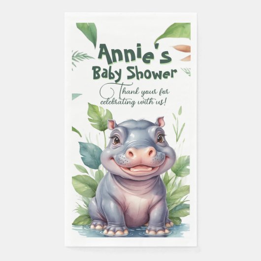 Little Wild One: Modern Floral Safari Baby shower Servet (Voorkant)