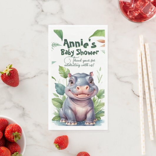 Little Wild One: Modern Floral Safari Baby shower Servet (Insitu)