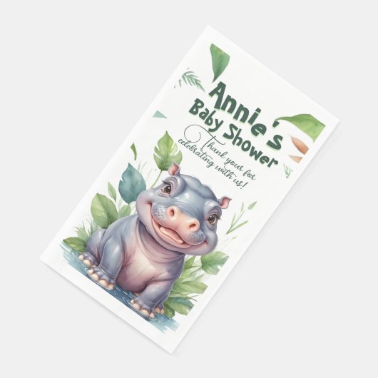 Little Wild One: Modern Floral Safari Baby shower Servet (Hoek)