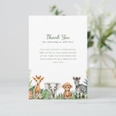 Little Wild One Oerwoud Safari Baby shower Bedankkaart (Staand voorkant)