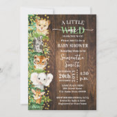 Little Wild One Rustic Safari Animals Baby shower Kaart (Voorkant)