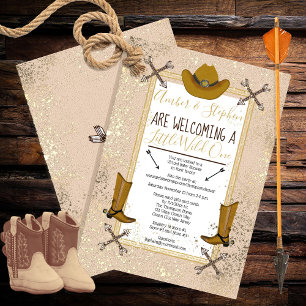 Little Wild One Rustic Western Virtual Baby shower Kaart