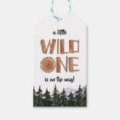 Little Wild One Rustic Woodland Baby shower Cadeaulabel (Voorkant)