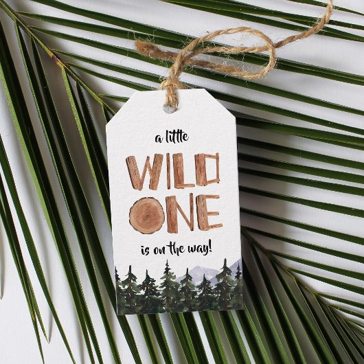 Little Wild One Rustic Woodland Baby shower Cadeaulabel