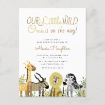 Little Wild One Safari Animals Baby shower