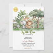 Little Wild One Safari Animals Watercolor Kaart (Voorkant)