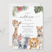 Little Wild One Safari Baby Dieren Baby Meisje Sho Kaart (Voorkant)